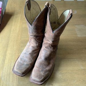 Gently Worn Corral Square Toe Leather Boots Slip On 10.5
